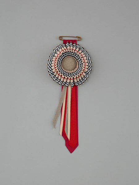 Red & Beige Rosette