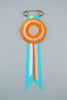 Orange and white stripe Rosette